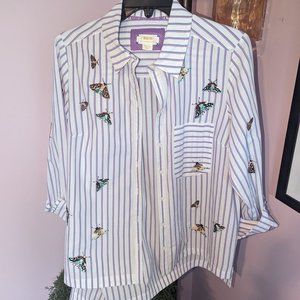 Anthropologie's Maeve button down butterfly shirt (Women's M)